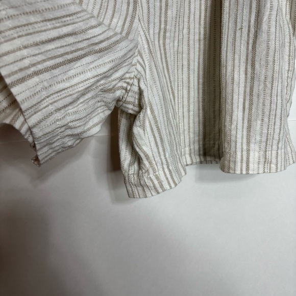 Banana Republic High Waist Beige Striped Shorts Women’s 8 Paper Bag Waist Tie - Picture 4 of 9